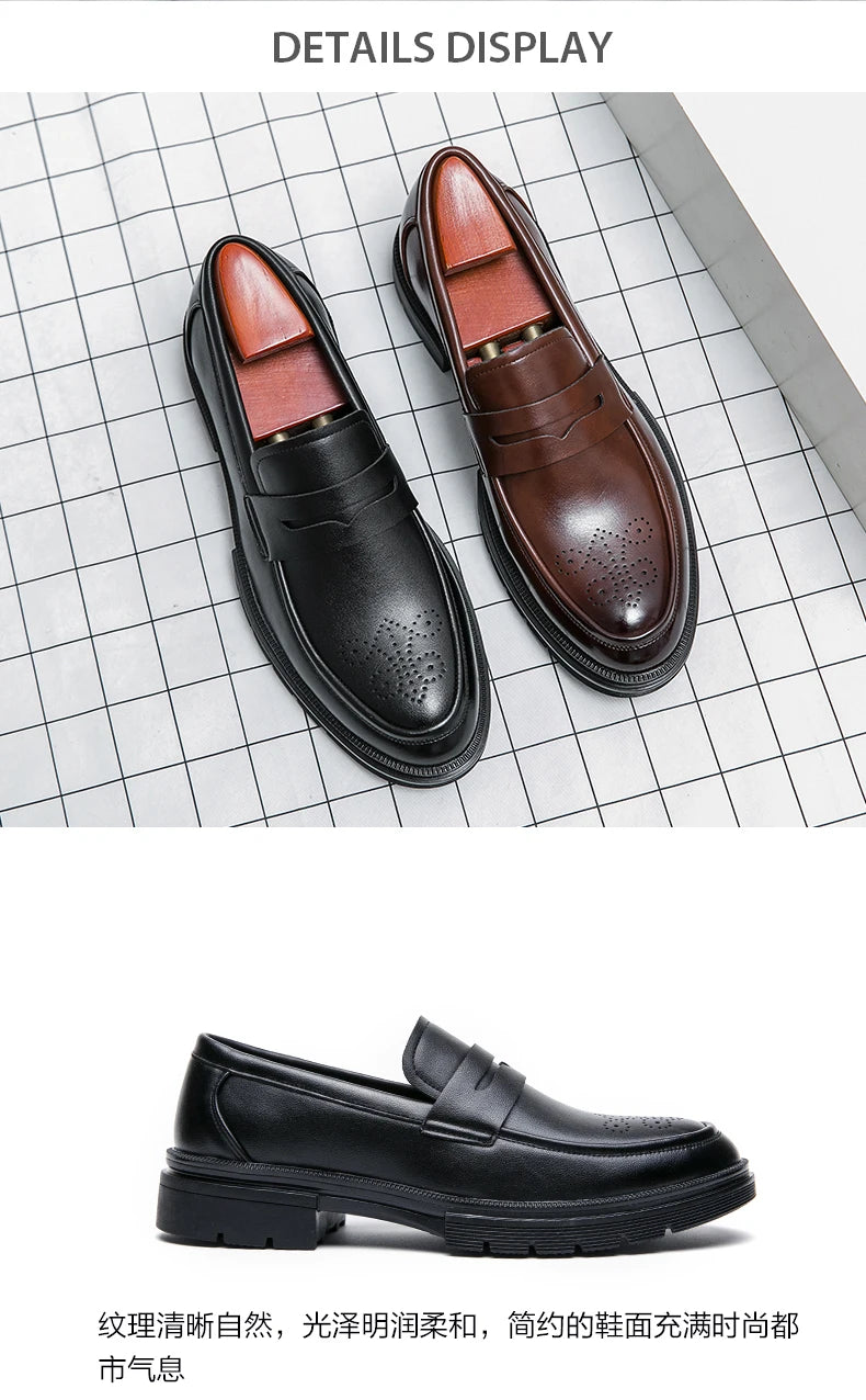 High Quality Dress Shoes Man Comfortable Business Social Leather Shoes For Man Casual Men's Italian Formal Shoes Man Loafers