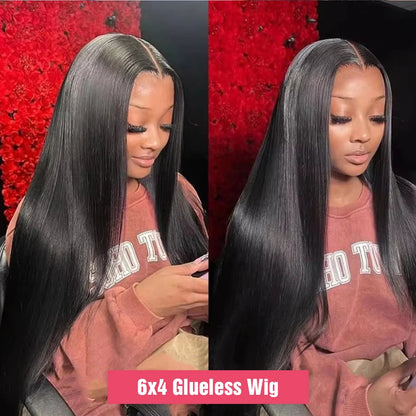Pre Cut Glueless Wig Human Hair Ready To Wear Preplucked Straight 13x6 HD Lace Frontal Wig Human Hair Lace Front Wigs For Women