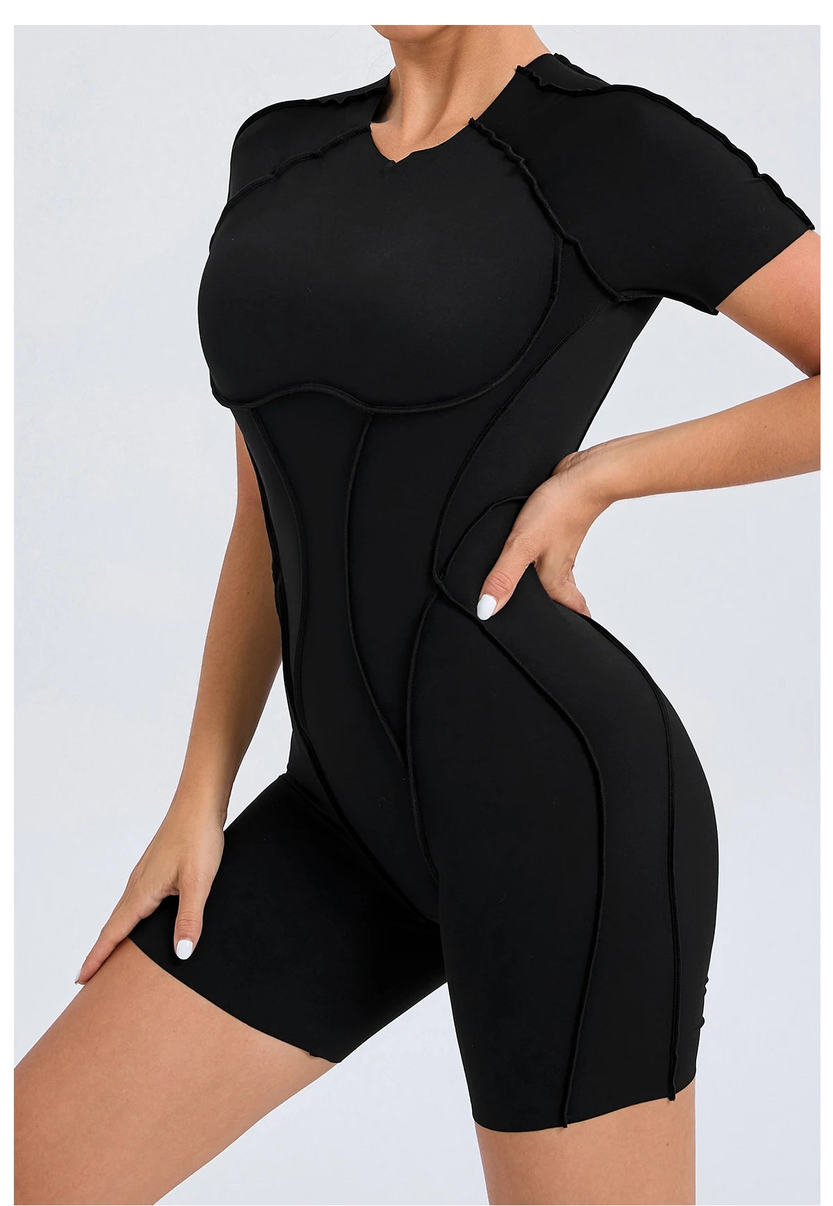 Short Jumpsuit Gym Clothes For Women Sportswear Fitness Overalls Backless Scrunch Booty Yoga Suit Sports Set Outfit