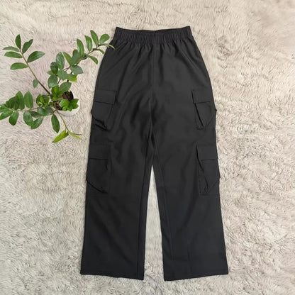 New Straight Cargo Pants Women High Waist Baggy Trousers Casual Wide Leg Slim Vintage Y2K Streetwear Pocket Fashion Casual Pants