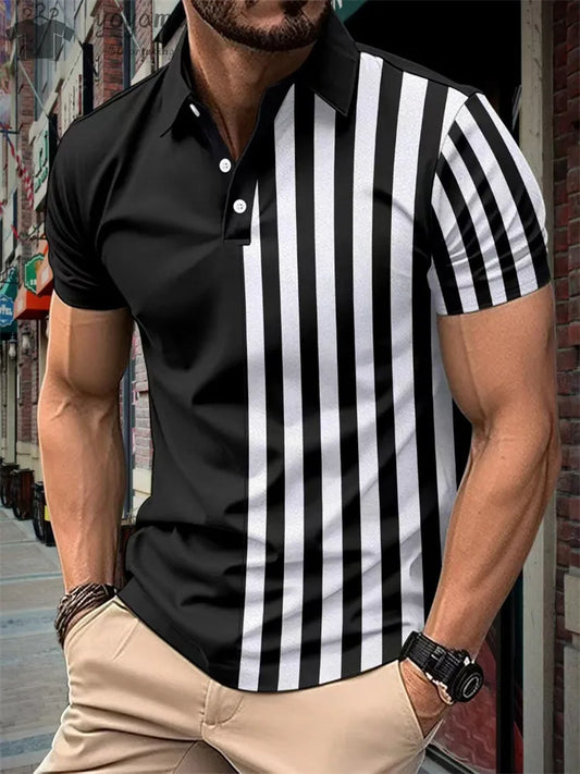 Summer New Men's Casual Sports Short Sleeved Polo Shirt Fashionable And Comfortable T-Shirt Men Breathable Polo Shirt Men's Tees