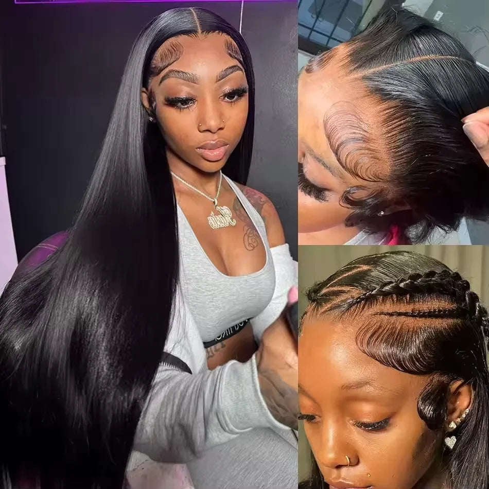 300% 13x6 HD Lace Frontal Wig 100% Raw Human Hair Straight Lace Front Wig 30 36 Inch 5x5 HD Lace Glueless Wig No Glue Human Hair