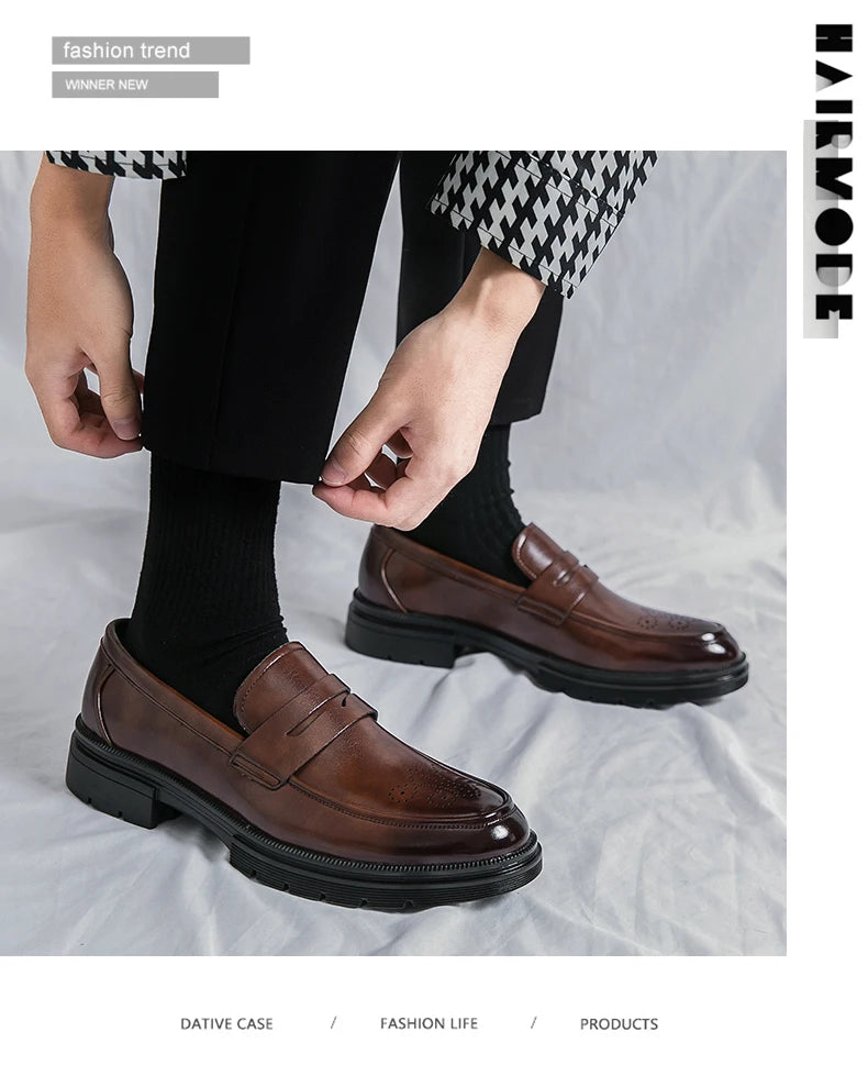High Quality Dress Shoes Man Comfortable Business Social Leather Shoes For Man Casual Men's Italian Formal Shoes Man Loafers