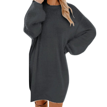 Women Winter Sweater Knit Crewneck Warm Long Sleeve Casual Sweatshirts Dress Casual Breathable Winter Warm Comfort Dress