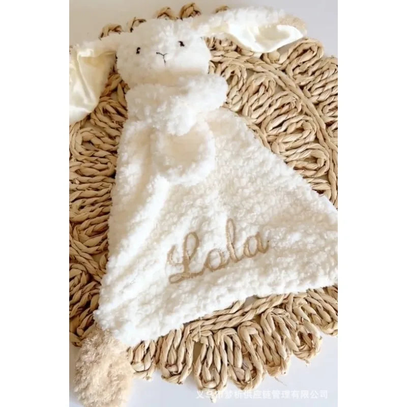 Personalized Embroidery Name Cute Rabbit Organic Cotton Soothing Towel Sleepping Doll for Baby Shower Birth Gift Autumn 2025