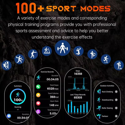 New Outdoor Sport Smart Watch Men 1.46" AMOLED Screen LED Flashlight 515mAh Battery 10ATM Waterproof Bluetooth Call Smartwatch