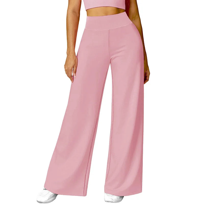 Women’s Yoga Wide Leg Pants High Waist Loose Fit Workout Trousers Casual Lounge Fitness Wear