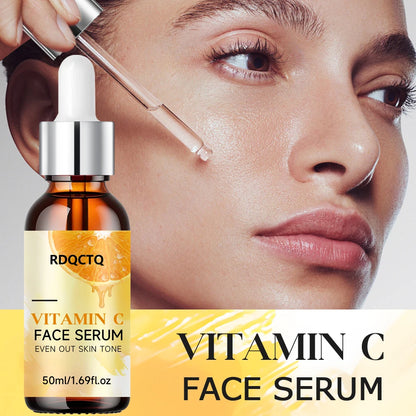 RDQCTQ Vitamin C Whitening Serum Remove Freckles Dark Spots Fade Melasma Melanin Brighten Repair Dull Face Essence Skin Care