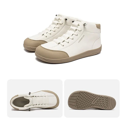 HOBIBEAR Mid Top Barefoot Shoes Mens Womens Wide Toe Ankle Boots Outdoor Non-Slip Artificial Leather Shoes