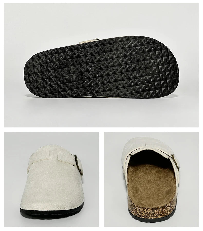 Women's Casual Closed Toe Flip-flops Summer Outdoor Slippers Couple's Flannel Sandals Comfortable Non-slip Wear-resistant Slides