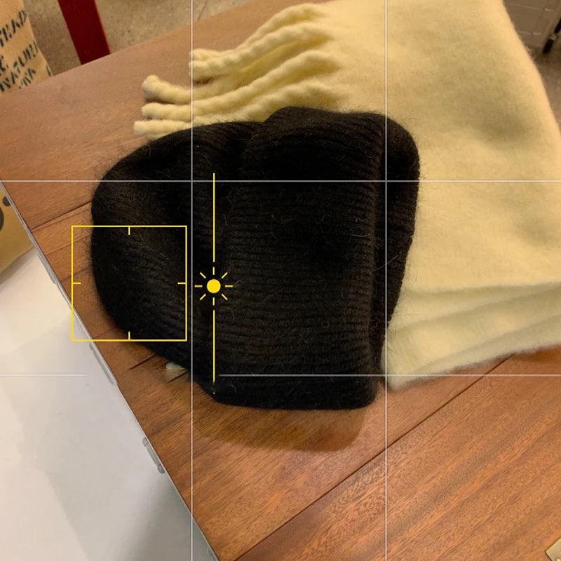 Rabbit Fur Beanies Soft Warm Fluffy  Winter Hat for Women Angora Knitted Hat  Skullies Beanies Female Bonnet Woman Knit Cap