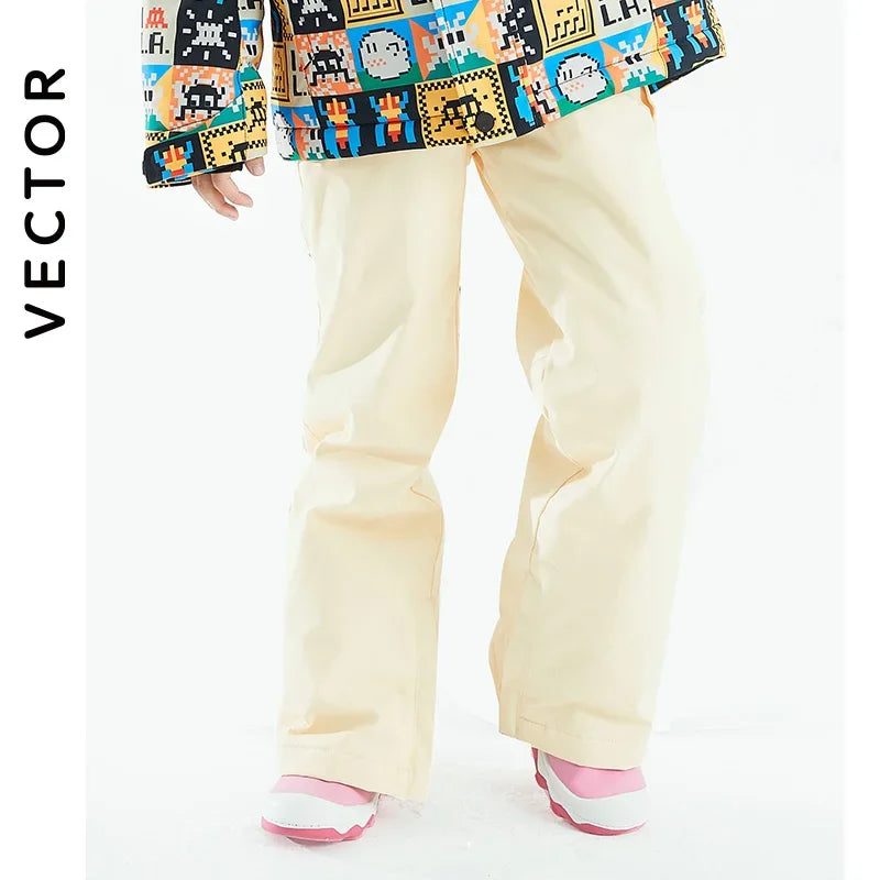 VECTOR Ski Pants Boys Girls Children Outdoor High-quality Windproof, Waterproof and Warm Snow Winter Ski Snowboard Pants Brand