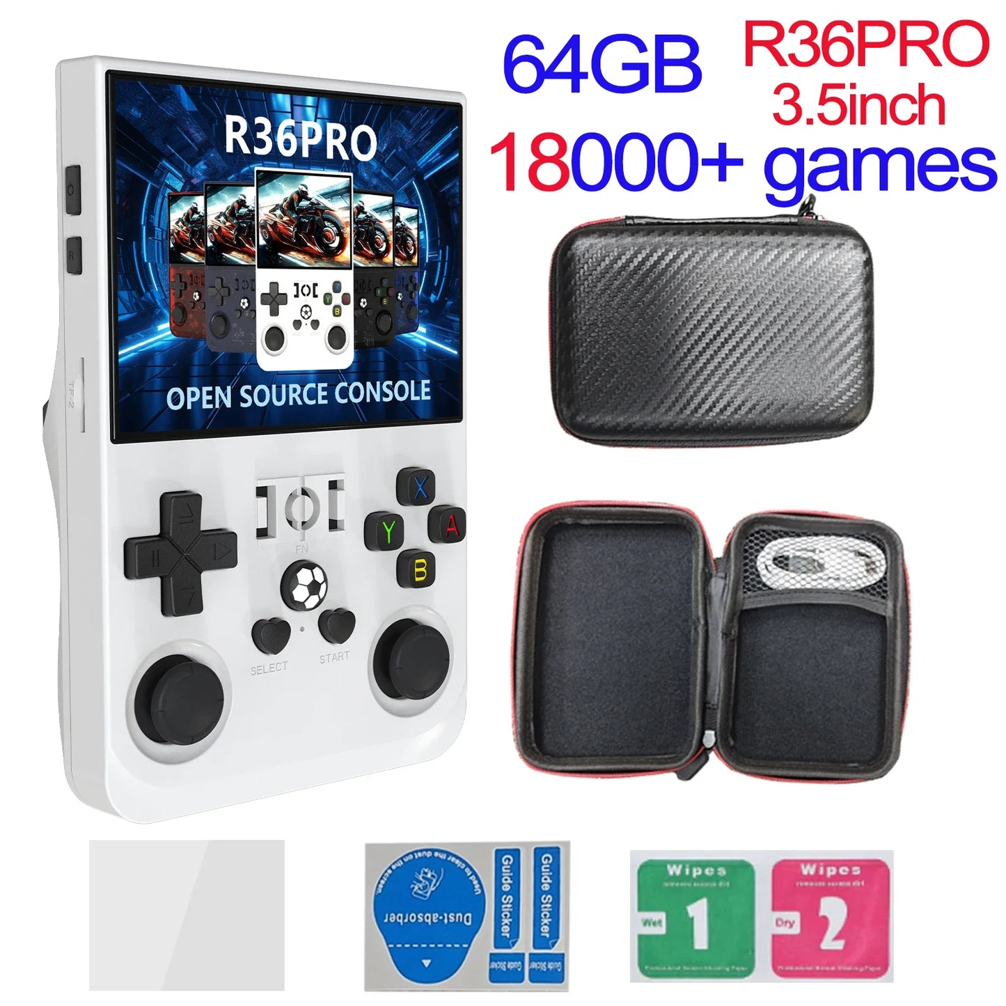 R36MAX Game Console 64GB 128GB 18000+GAMES Linux System 4.0inch K36 vs R36S 3.5inch Pocket Video Player No Download Required