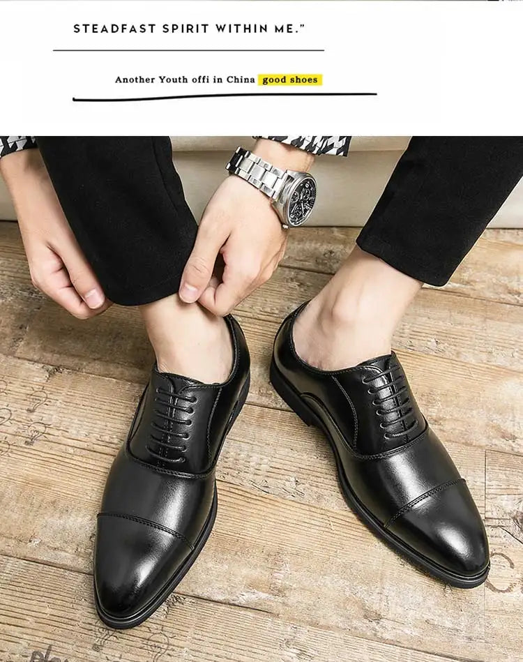 Men's Red Sole Oxford Shoes Business Office  Breathable Lace-up Shoes for Men  Chaussure Homme