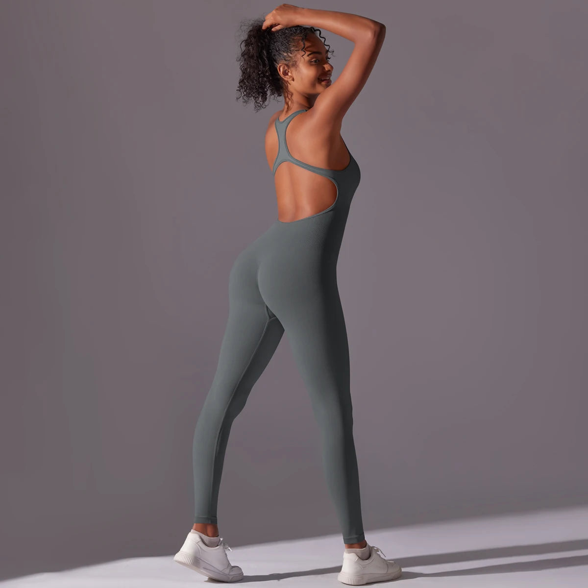 Sexy Back V Jumpsuit Gym Set Women Training Yoga Suit Sportswear Women Sports Jumpsuit Fitness Rompers Stretch Workout Bodysuits