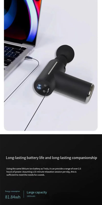 Mini Muscle Massage Gun Body Massager Deep Handheld Percussion Massager For Body Back Neck Leg Cold And Hot Compress Fascia Gun