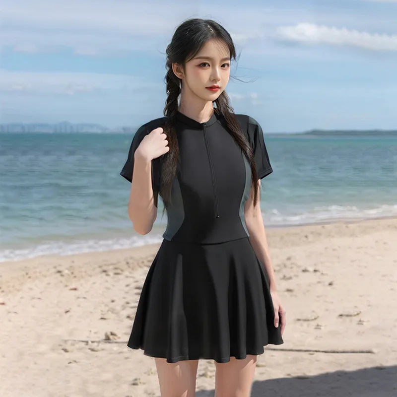 Conservative Swimsuits women's skirt-style Sportswear Slim And Simple Spring women's Racing Swimming Swimsuits