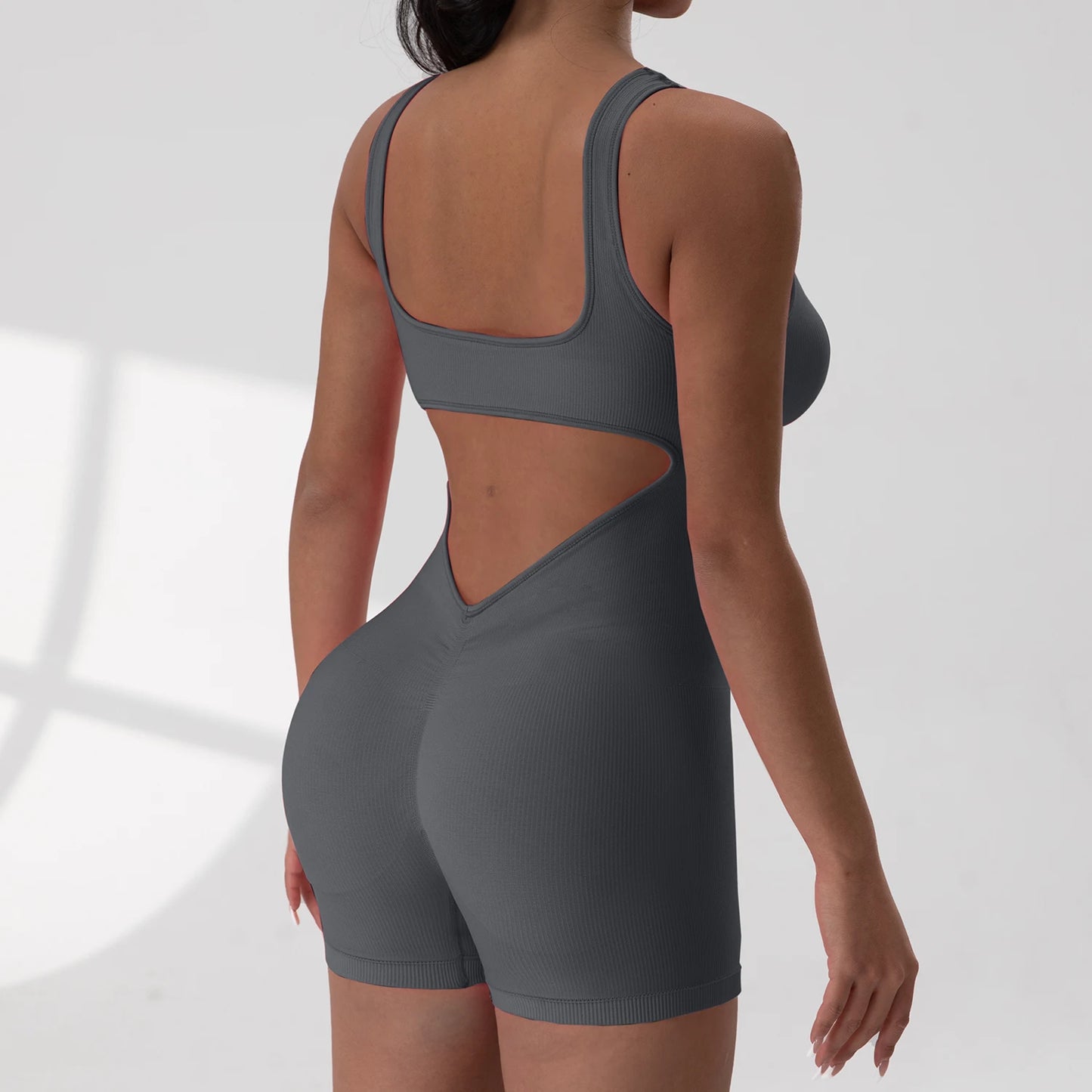 Sexy Backless Jumpsuits Women Sports Fitness Summer Fashion New Rompers Slim Casual Hollow Out Back Gym Bodysuit