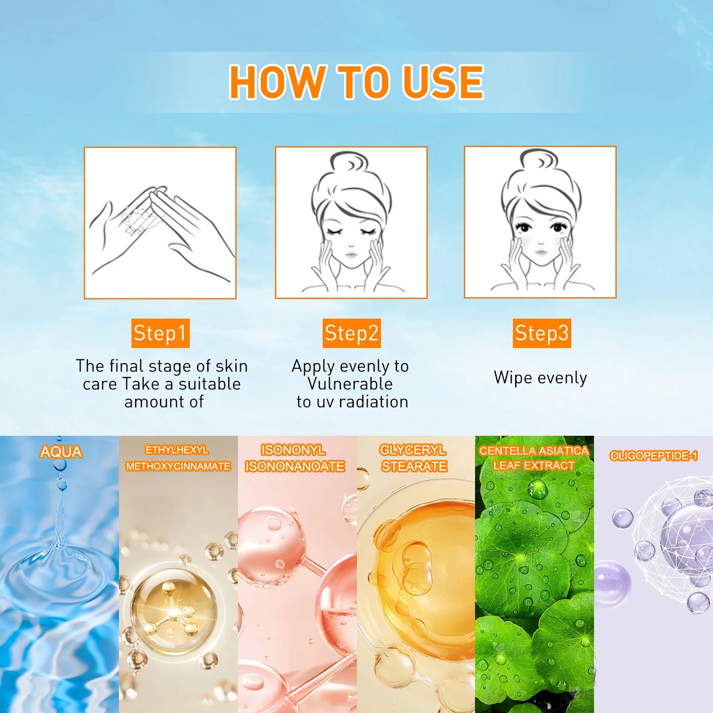 Mild Sunblock Cream Protect Skin Nourishing Moisturizing Repair Damaged Skin Natural Sunscreen Lotion For Summer Beach Outdoors