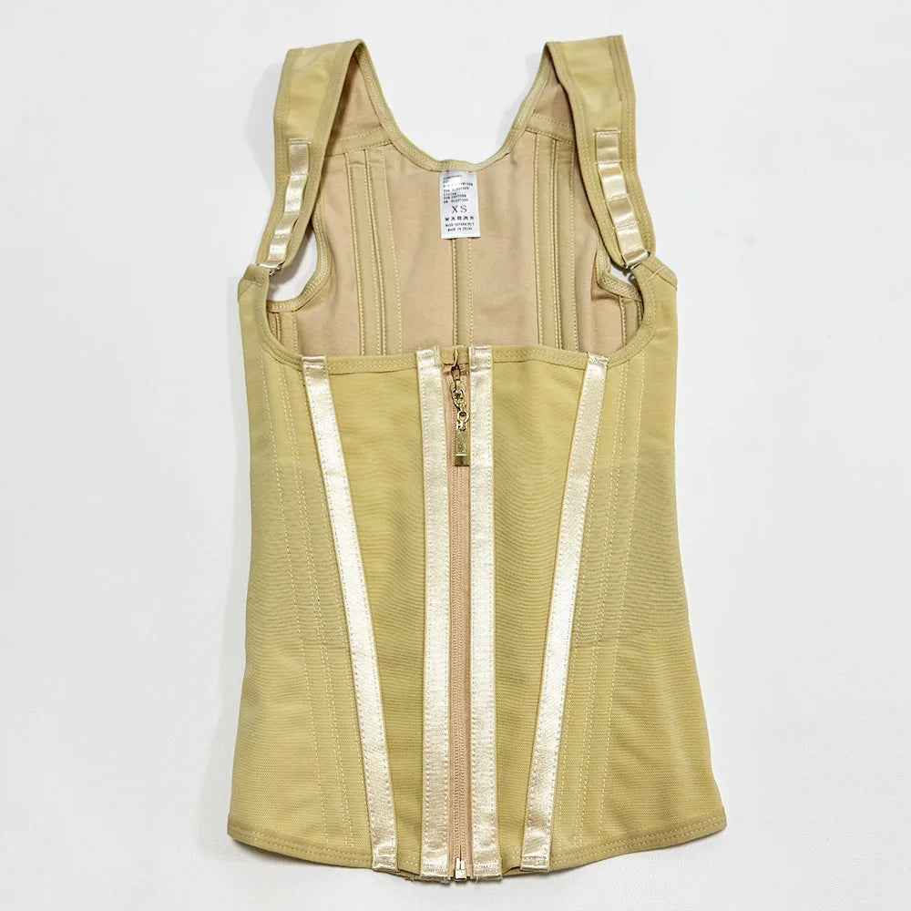 Body Shaper Shapewear Women Double Tummy Control Compression Waist Trainer Corset Adjustable Zipper and Hook-eyes Flat Belly