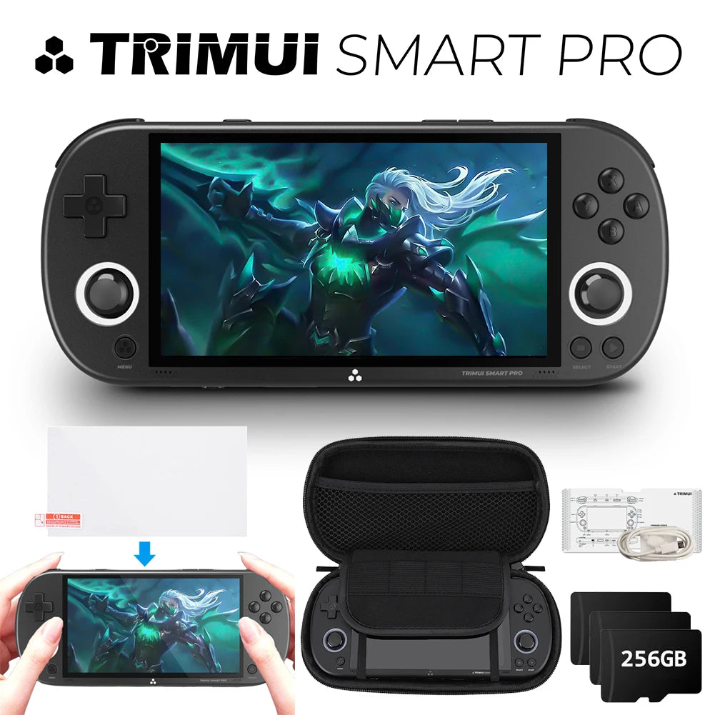 Trimui Smart Pro Handheld Game Console 4.96''IPS Screen Linux System RGB Joystick Video Game Console Gift 30000+ Games