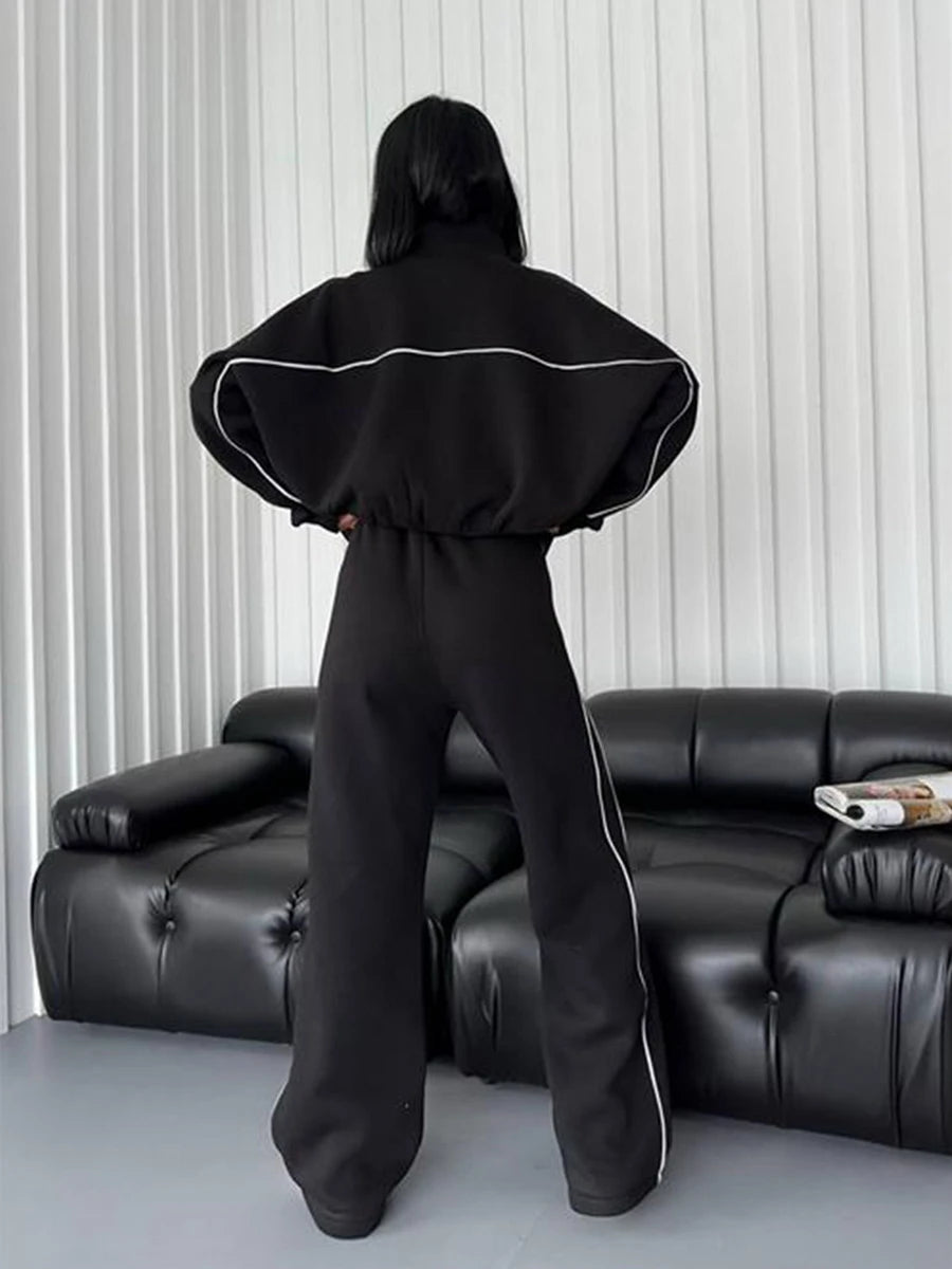 Two Piece Sets Pant Set Tracksuit Women Jogger Y2k Sweatshirts Autumn Winter Sports Elastic Waist Streetwear Pants Matching Sets