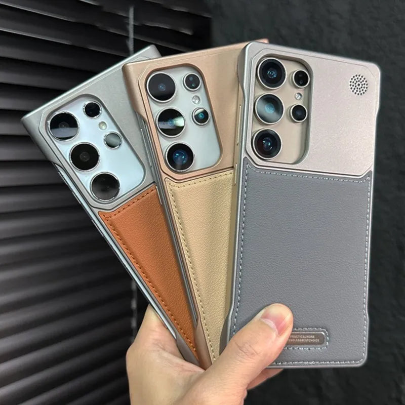 Luxury Leather Frameless Aromatherapy Case for Samsung Galaxy S25 S24 S23 Plus Ultra For Magsafe Magnetic Hybrid Shockproof Capa