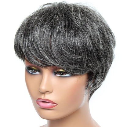 Cheap Human Hair Wigs Short Bob Pixie Cut Wig Human Hair For Women perruque cheveux humain Brazilian Hair Colored Wig With Bangs