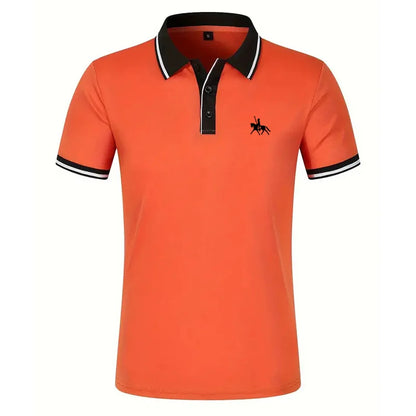 Summer men's short sleeved polo shirt business office lapel shirt Men's sports and casual top European and American plus size