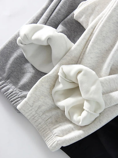 Thick Warm Fleece Sweatpants Women Winter Straight Leg Pants Gray Velvet Trousers Pants Jogger For Women Sweatpants Outfits