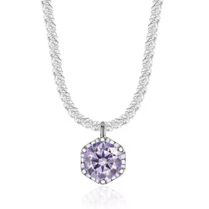 TEN CARATS 0.5-2CT GRA Moissanite Necklace for Women D Color Sparkling Classic Lab Diamon Pendant Sterling Silver 925