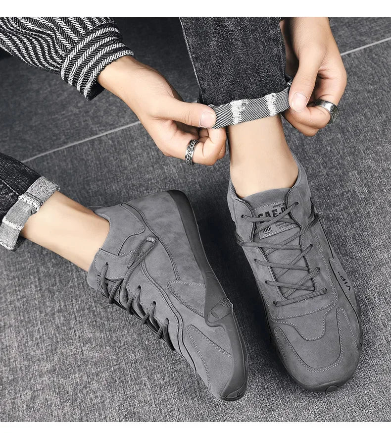 Ankle Boots For Men 2026 Spring Man Casual Sneakers Non Slip Khaki Work Mens Shoe Short Boots Loafers Lace Up Zapatillas Hombre