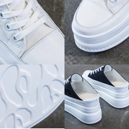 8CM Women Summer Shoes Slippers Platform Wedge Heel Beach Shoes Female Slides Mules Shoes Sneakers Fashion Canvas Women Footwear