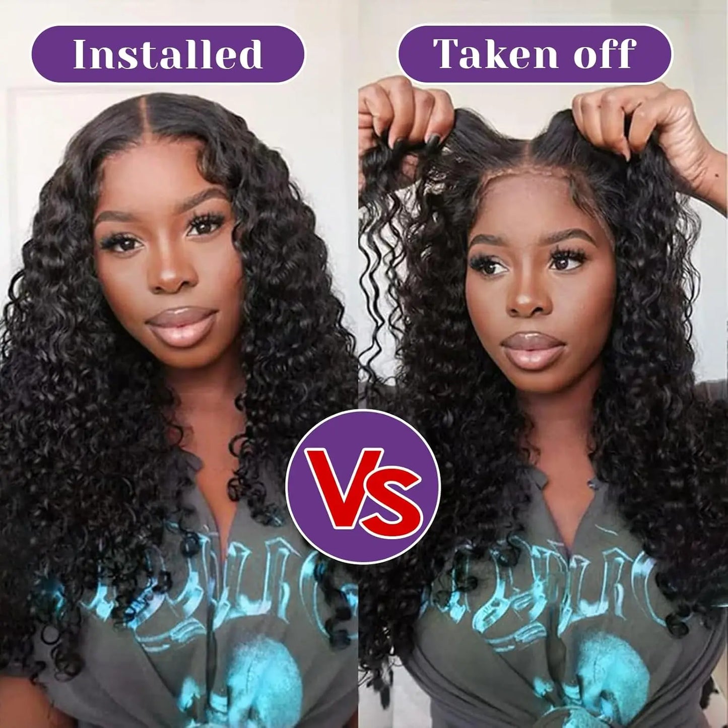 Short Curly Bob Wigs Human Hair 180% Glueless Brazilian Closure Frontal Wigs Without Glue Pre Cut Lace Wigs For Women On Sale