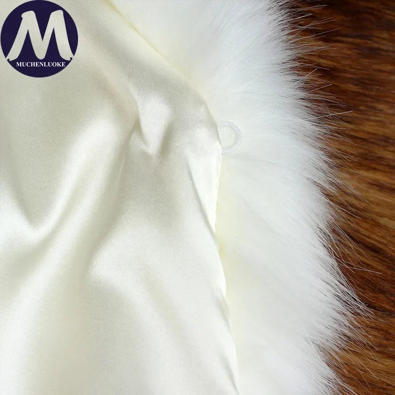 Women's Fur Coat Winter New Imitation Fox Fur Collar Long Sleeves Short Jacket Korean Fashion Slim Fit Thickening Warm Coats