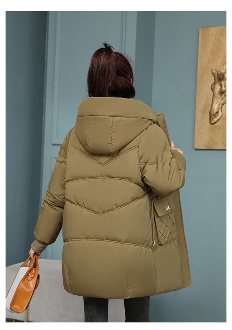 New Winter Women Jacket Coats Long Parkas Female Down Cotton Hooded Overcoat Thick Warm Jackets Windproof Female Outerwear