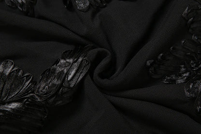 Nibber Elegant Flower Embroidery Maxi Dress Women Low-Neck Cross Bandage Backless Summer Street Trend Skinny Holiday Vestidos