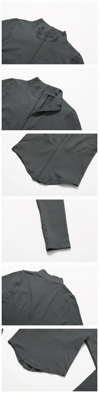 New Women Seamless Zipper Jacket Yoga Long Sleeved Gym Top Yoga Push Up Jacket Fitness Running Workout Sport Coat Women's Shirts