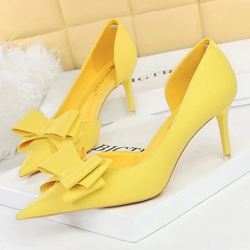 BIGTREE Shoes Bow-knot Woman Pumps Stiletto 10.5 Cm Women Basic Pump Pointed Toe Classic Pumps Sexy High Heels Women Shoes 2026