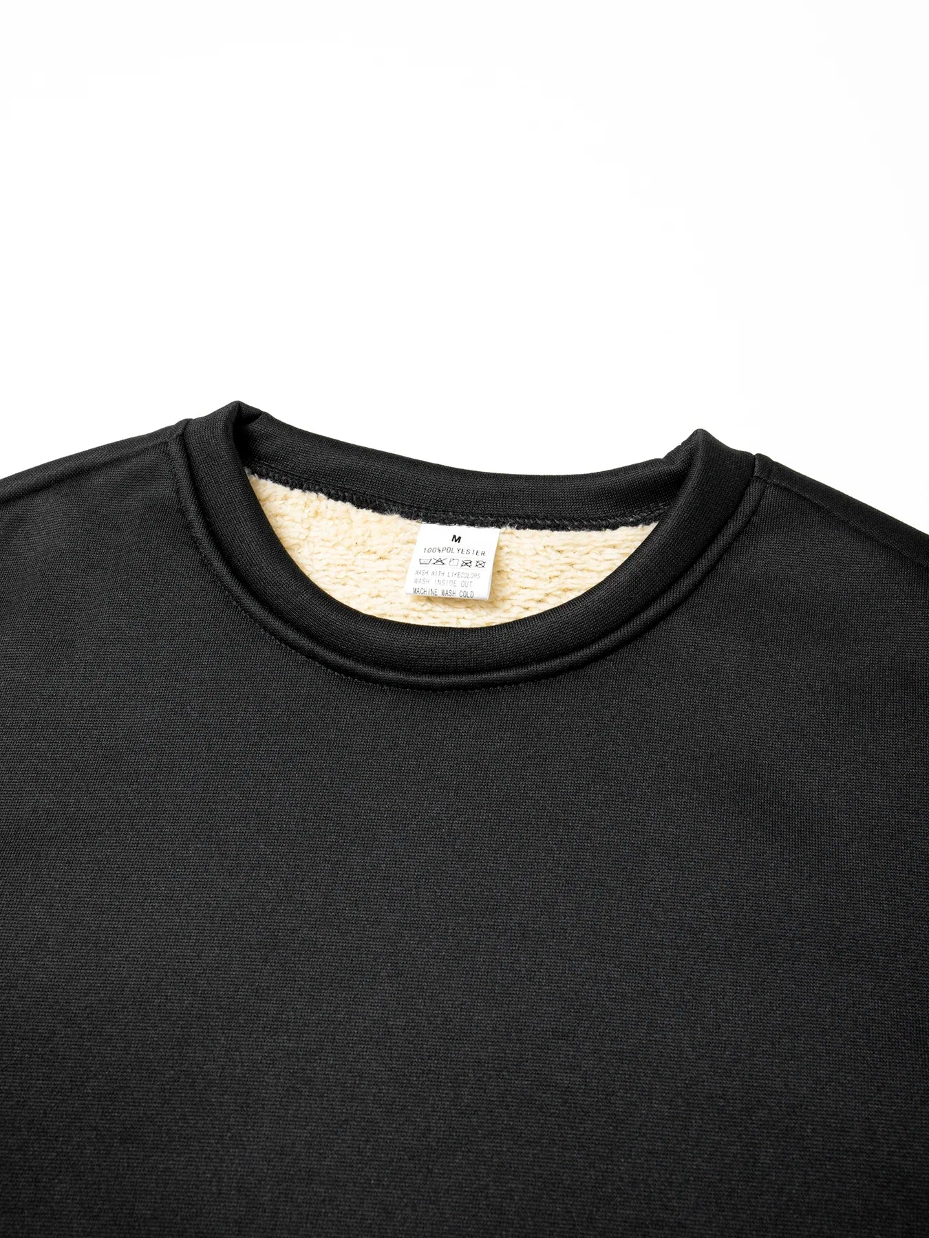 Winter Men's Crew Neck Sweatshirts Solid Color Fleece Thicken Sweatwear Outdoor Casual Daily Long Sleeve Pullover Man Sportswear