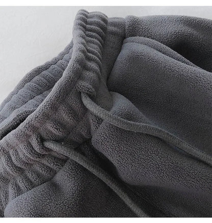 Thick Warm Fleece Lined Wide Leg Casual Sweatpants Women's Autumn Winter plus Size Cuffed Slimming Loose Fit Sport Pants
