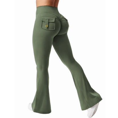 Fitness Yoga Leggings for Women Button Pocket Gym Leggings High Waist Butt Liftting Tights Leggins