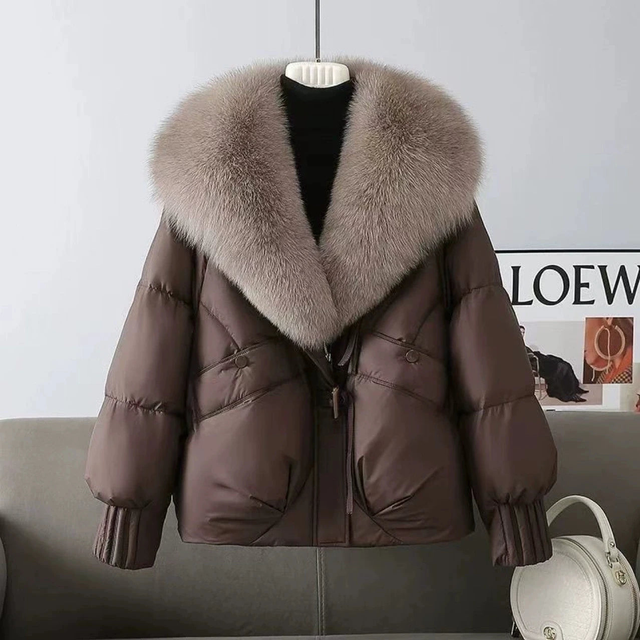 Fashion Winter Jacket Women New Korean Big Fur Collar Thick Down Cotton Jacket Parkas Female Short Coat Slim Warm Outerwear