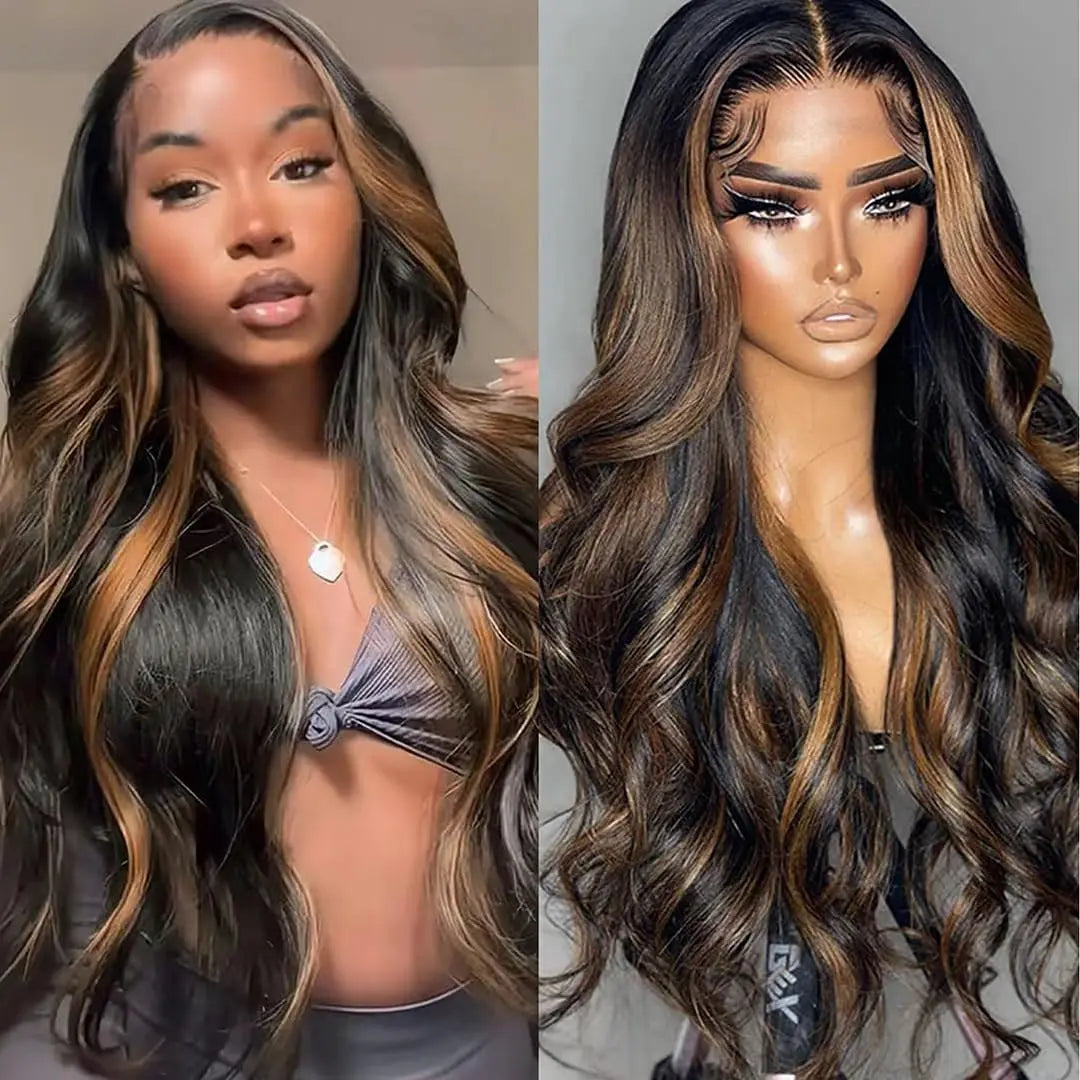 1B/30 Ombre Highlight Lace Front Wigs Human Hair 13x6 Body Wave Wig Human Hair 13x4 Transparent Lace Frontal Wigs For Women
