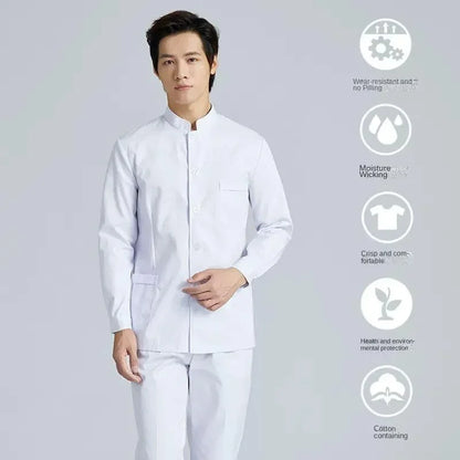 New Models Stand Up Collar Nurse Suit Split Suit Male Oral Cavity Doctor Short Long Sleeve Beauty Salon Nursing Care Worker Suit