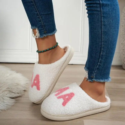 Casual Fluffy Women's Slippers Home Plush Mama Designer Winter Woman Shoes Flat Platform Elegant Footwear Trend Fuzzy Fur Slides