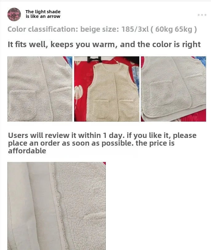 Fashionable Integrated Women's Vest Double Layer Flocking Vest Autumn/Winter Style Jacket Crew Neck Design For All Seasons