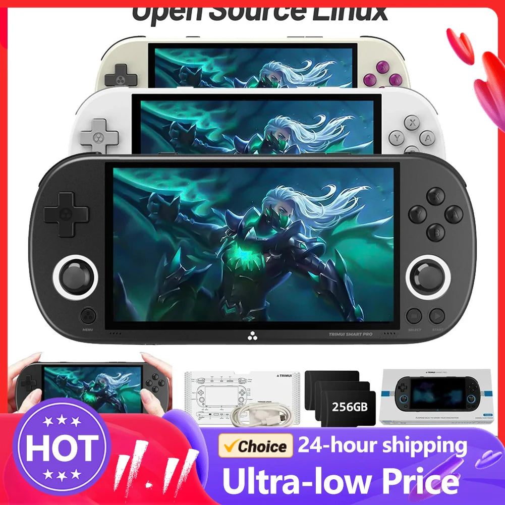 Trimui Smart Pro Handheld Game Console 4.96''IPS Screen Linux System RGB Joystick Video Game Console Gift 30000+ Games