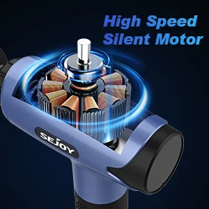 Sejoy WS-028 Fascia Gun Tissue Massager 30 Speeds Lightweight Body Massage with LED Touch Screen 10 Replaceable Massage Heads