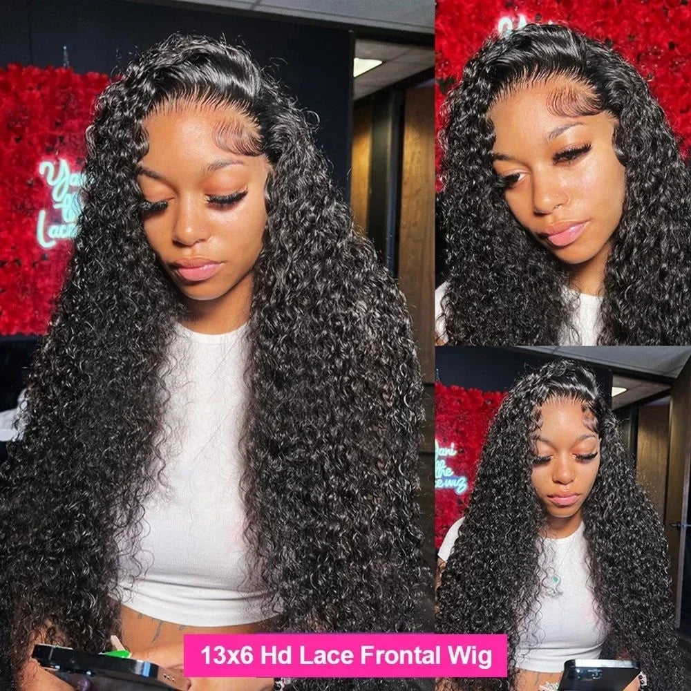 250 Density Deep Wave Lace Front Wig 13x6 Hd Lace Frontal Wig 13x4 Curly Human Hair Wigs For Women 360 Hd Pre Plucked Lace Wig
